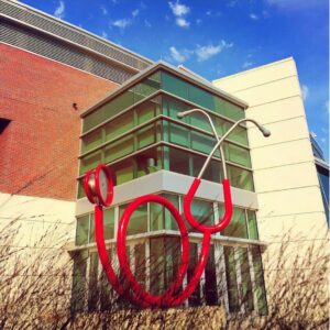 Photo by National Cancer Institute red and white heart shaped light fixture